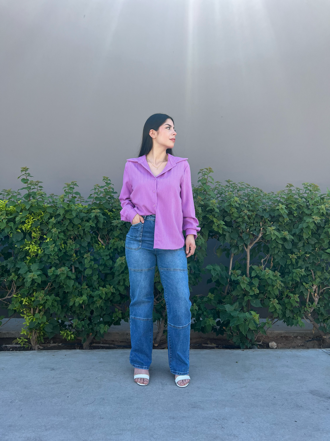 Camisa Lila Manga Larga